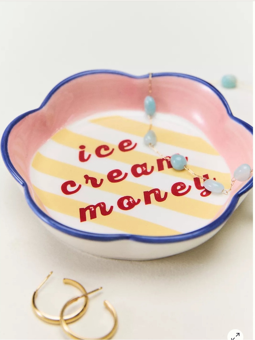 Anthropologie Ice Cream Money Boardwalk Trinket Dish Dice Holder